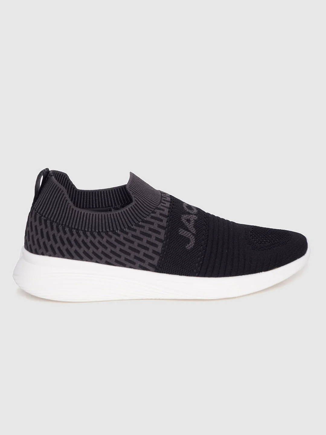Grey Logo Print Slip On Sneakers