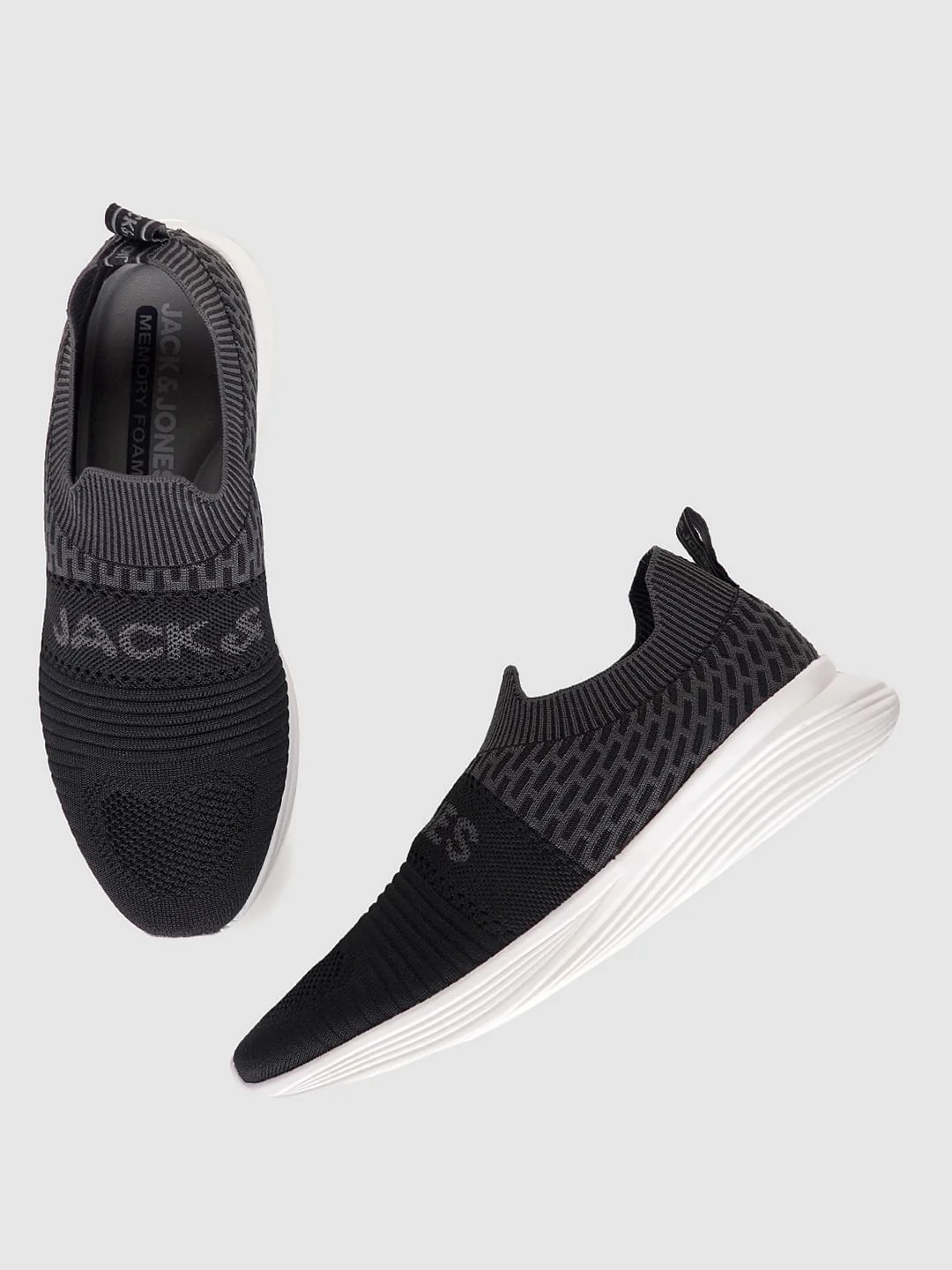 Grey Logo Print Slip On Sneakers - Image 2