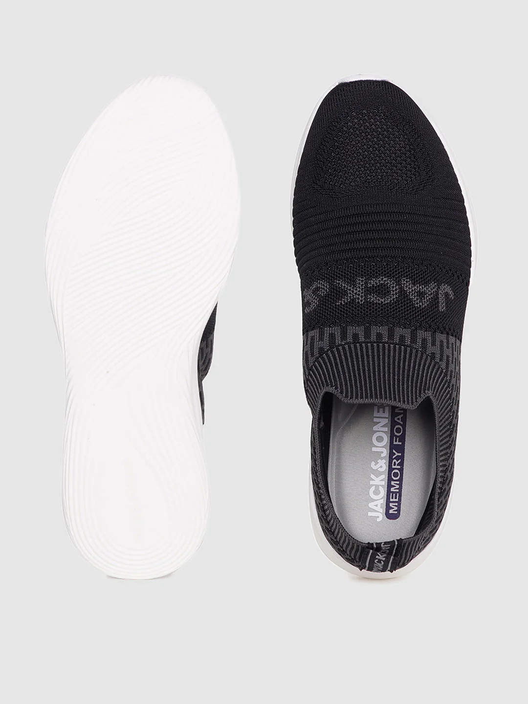 Grey Logo Print Slip On Sneakers - Image 4