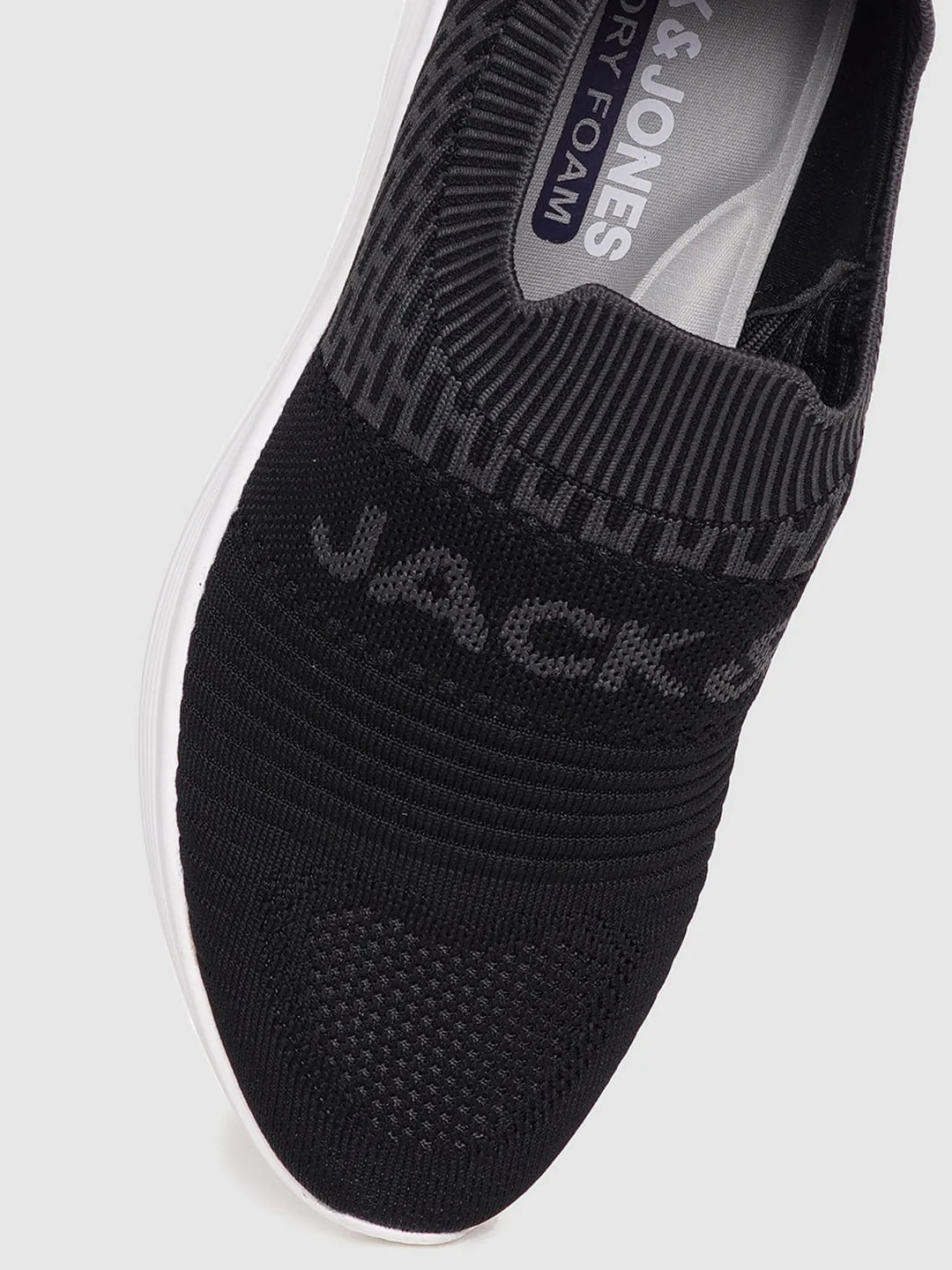 Grey Logo Print Slip On Sneakers - Image 5