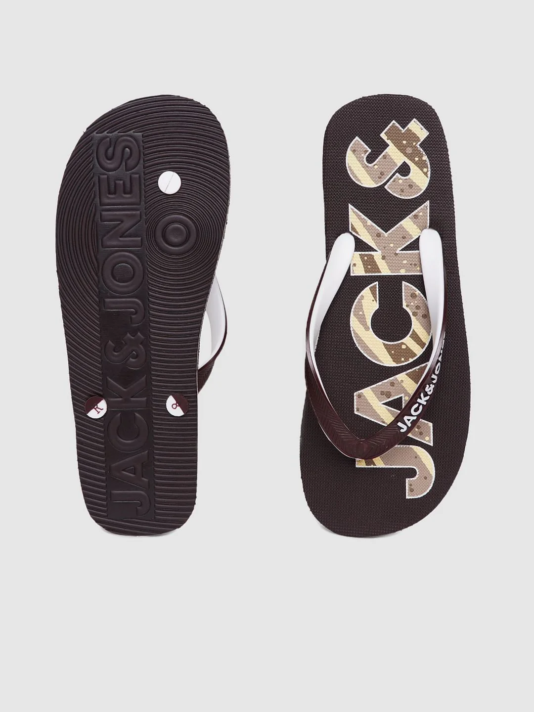 Brown Logo Print Flip Flops - Image 4