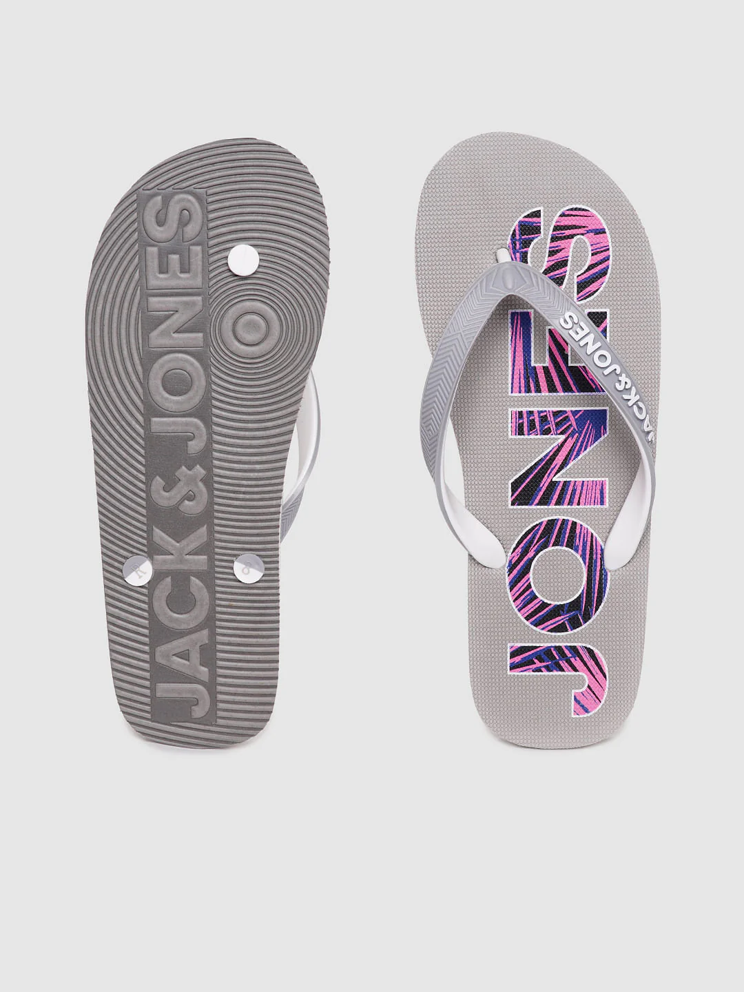 Grey Logo Print Flip Flops - Image 5