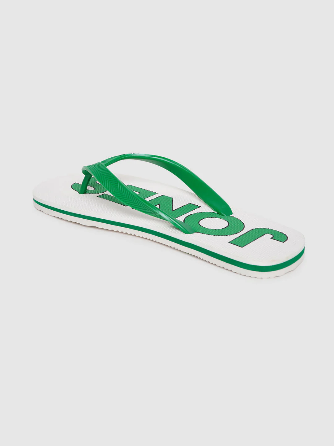 White & Green Logo Print Flip Flops - Image 3