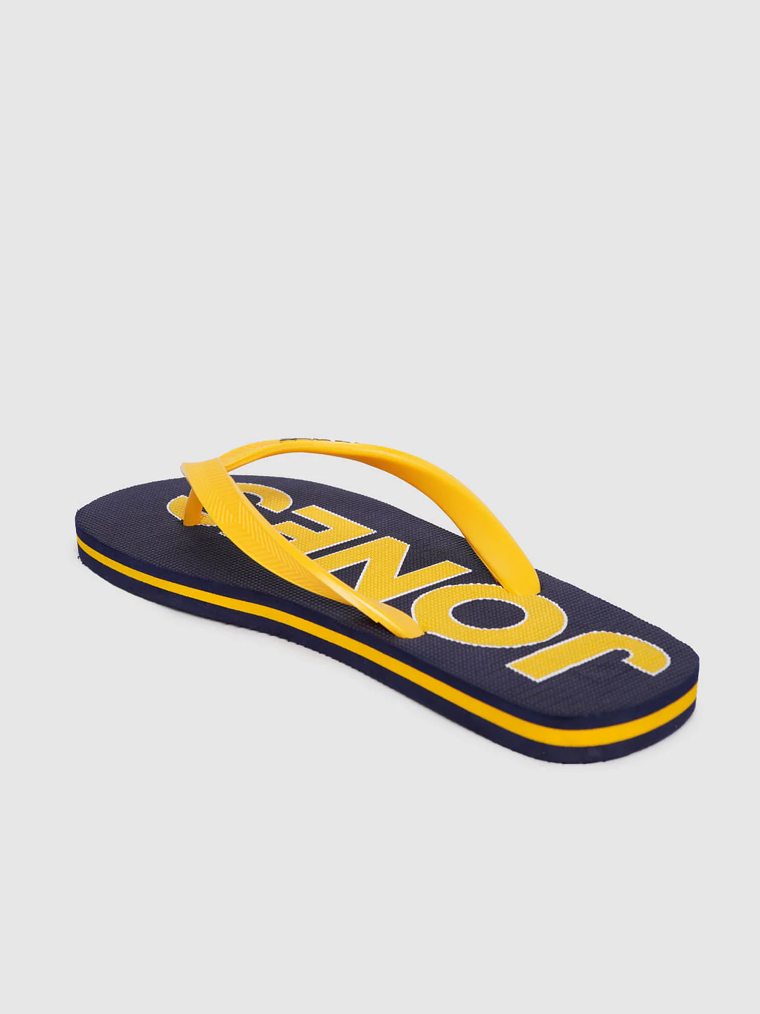 Blue & Yellow Logo Print Flip Flops - Image 3