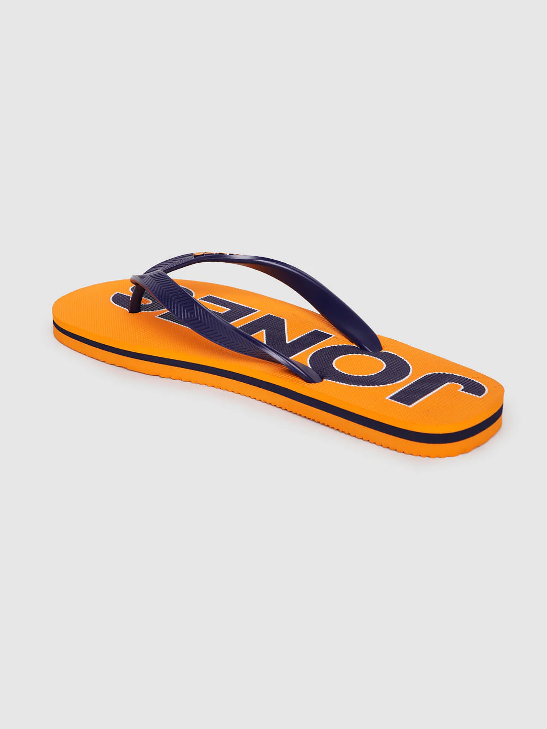 Orange & Blue Logo Print Flip Flops - Image 3