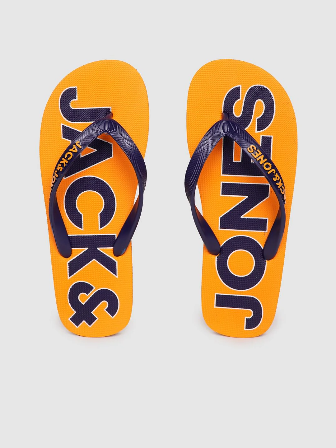Orange & Blue Logo Print Flip Flops - Image 4