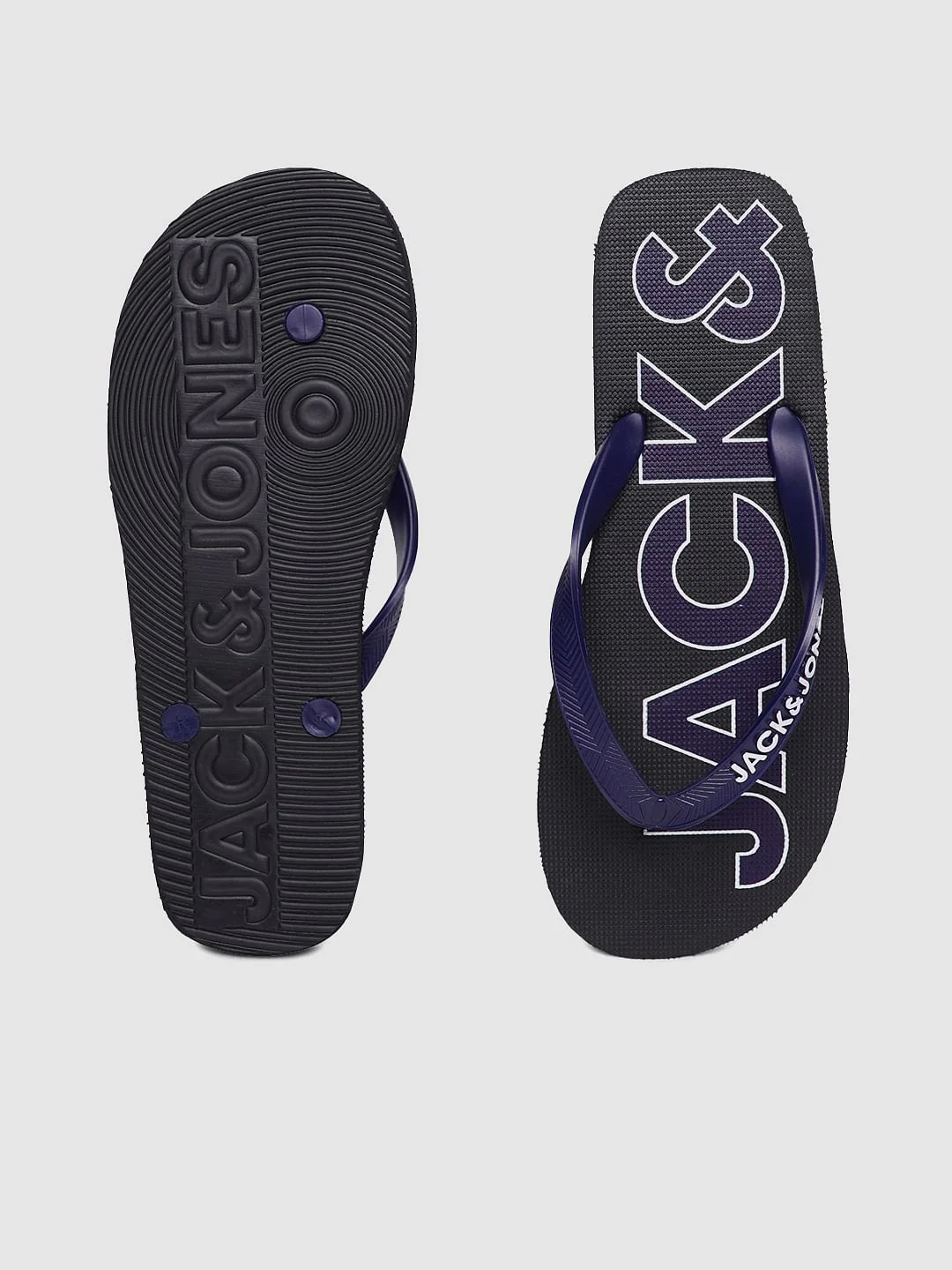 Black Logo Print Flip Flops - Image 4