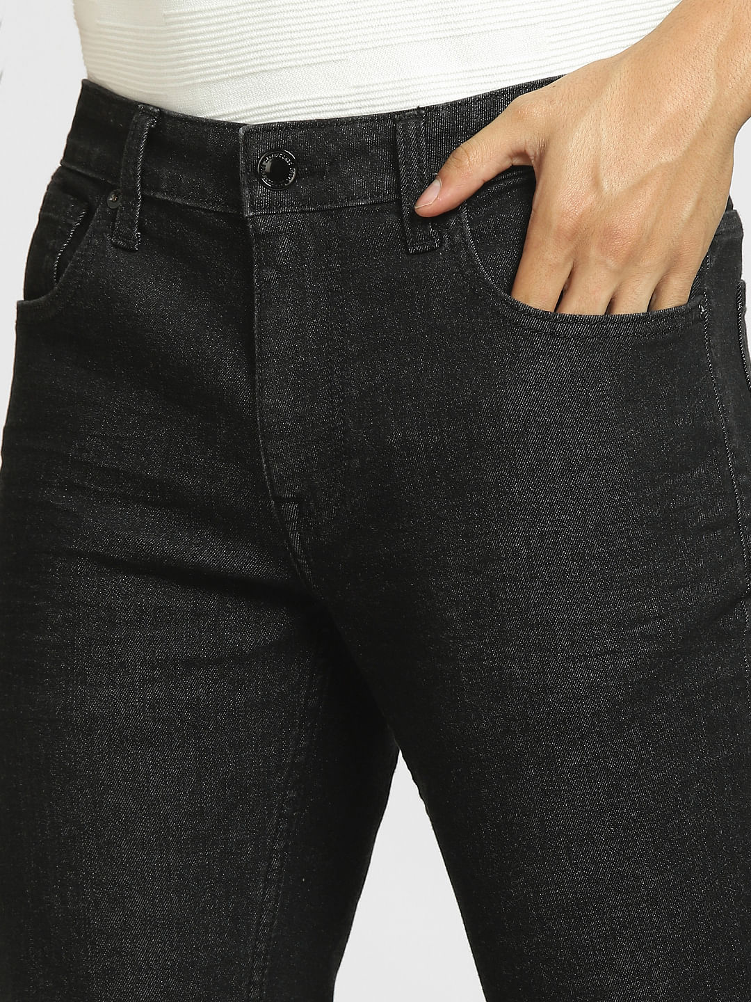 Black Low Rise Glenn Slim Jeans - Image 5