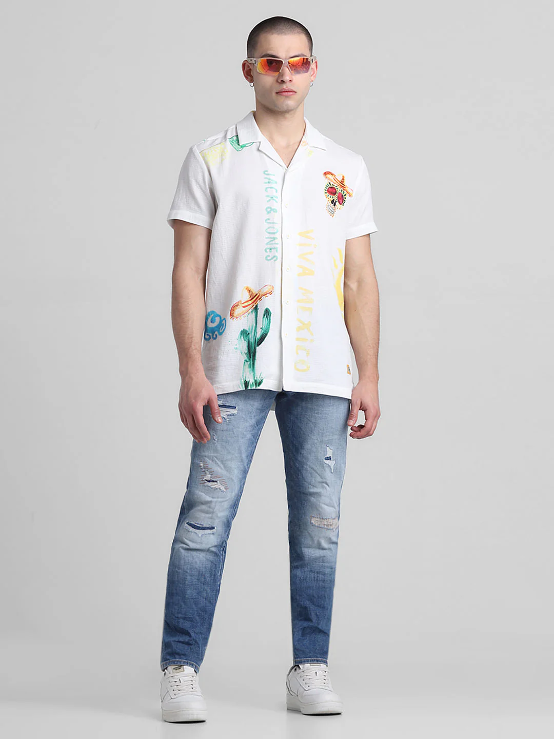 Light Blue Distressed Glenn Slim Fit Jeans - Image 5