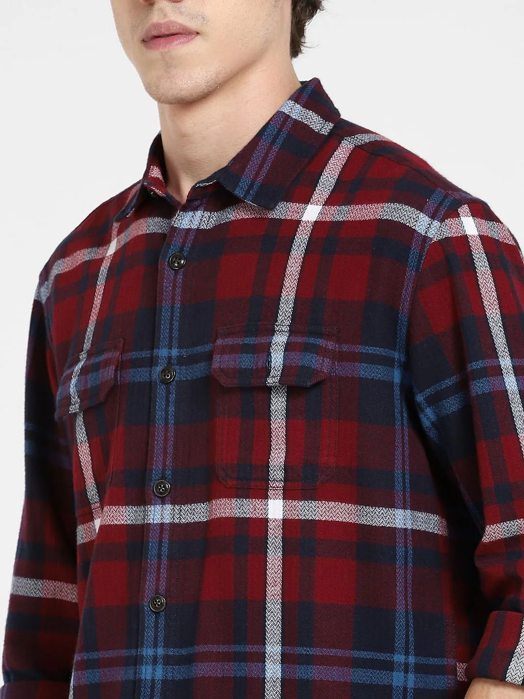 Red Check Full Sleeves Shirt - Image 5