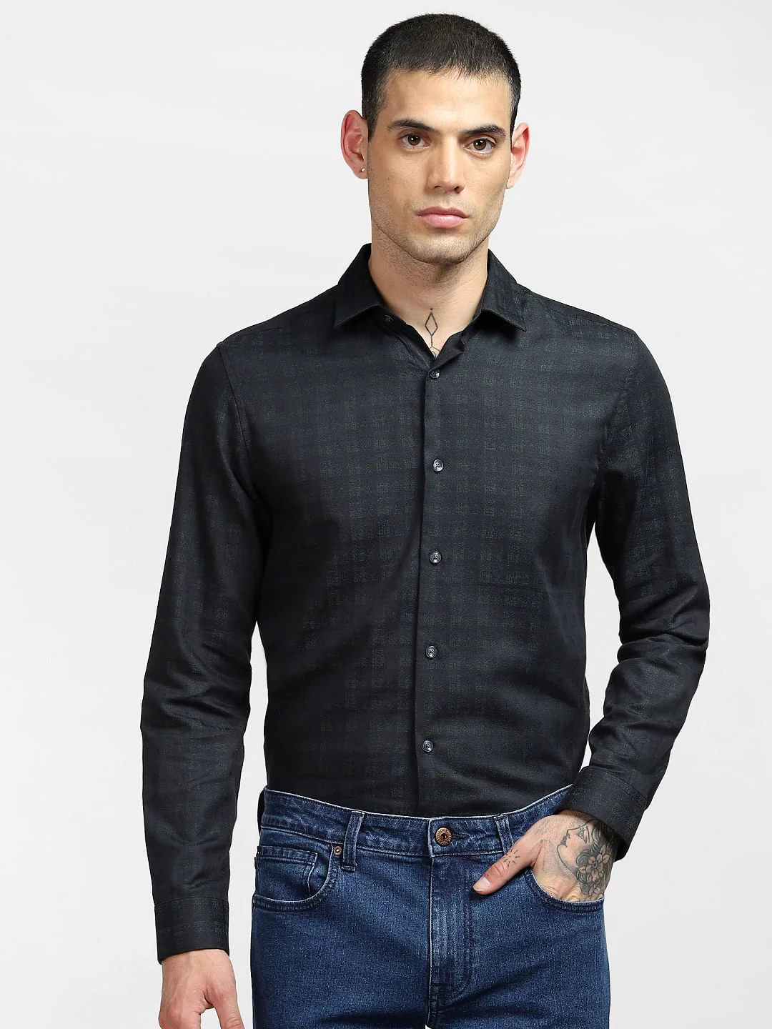 Green Check Full Sleeves Shirt - Image 2