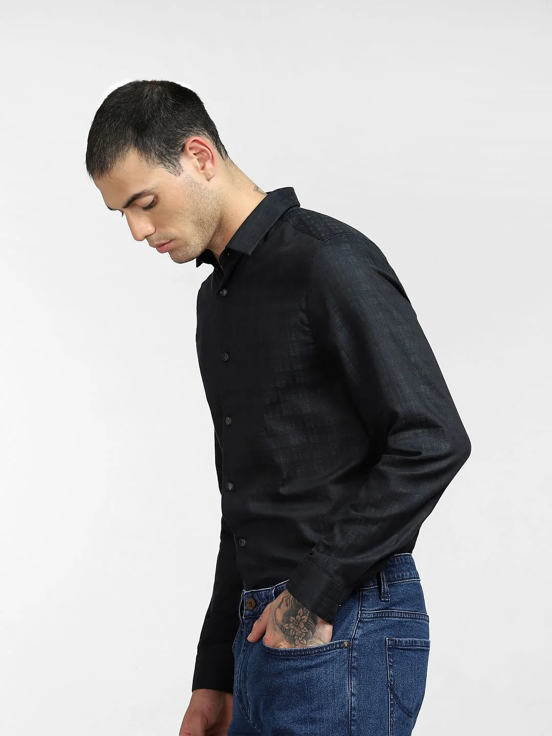 Green Check Full Sleeves Shirt - Image 3