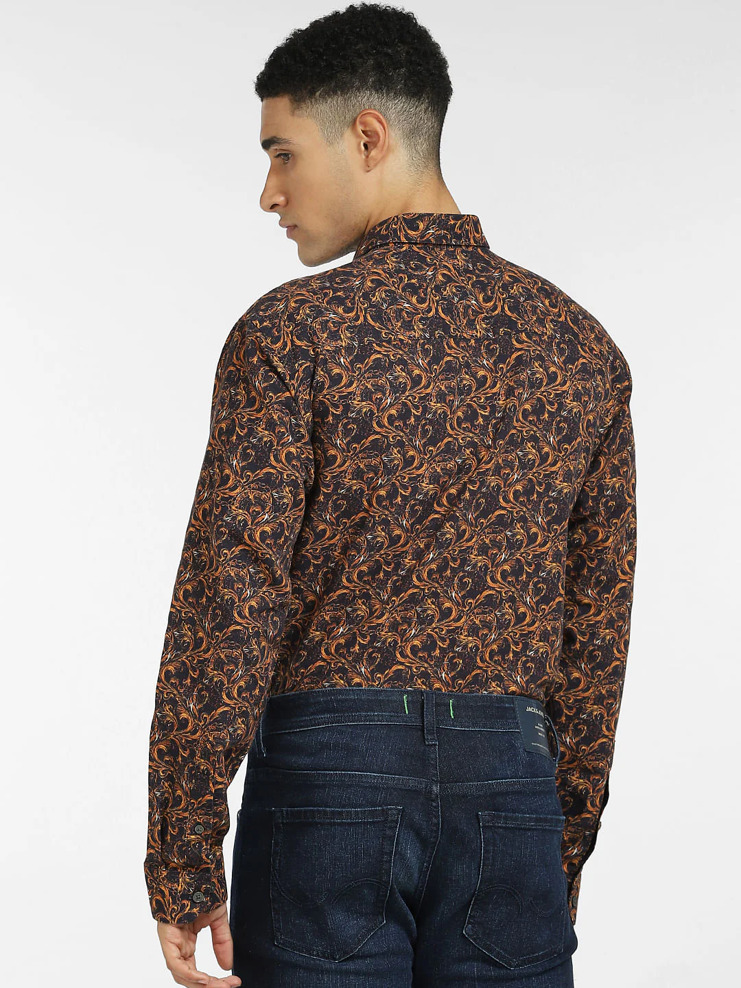 Brown Abstract Print Full Sleeves Shirt - Image 4