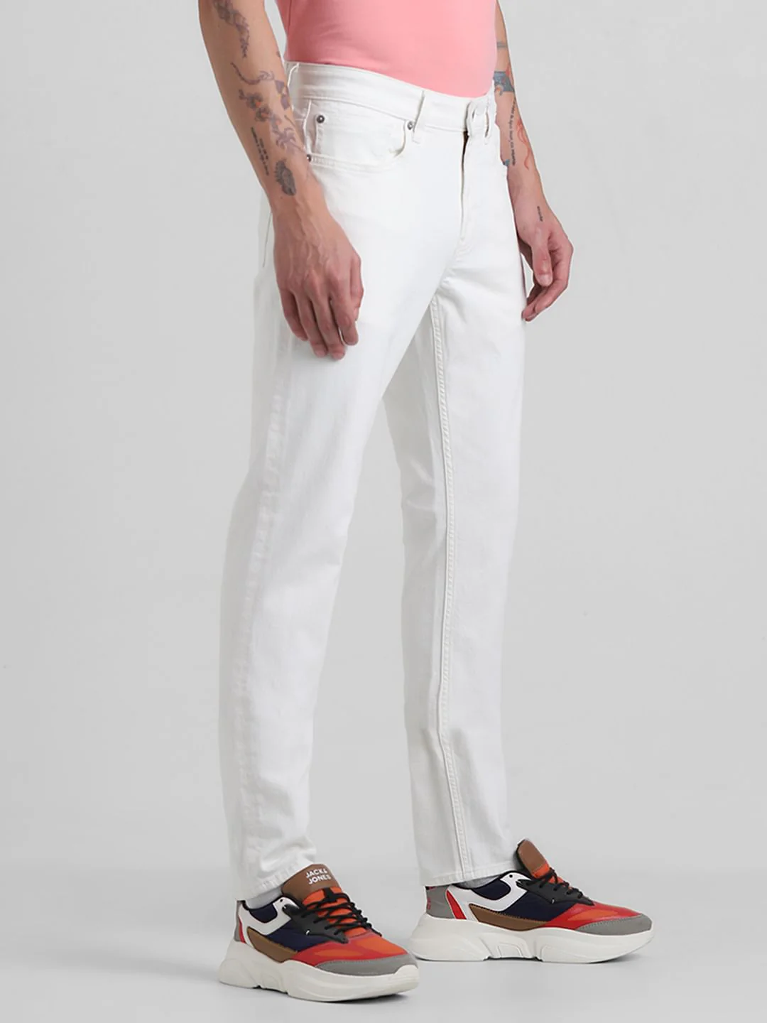 White Low Rise Glenn Slim Fit Jeans - Image 2