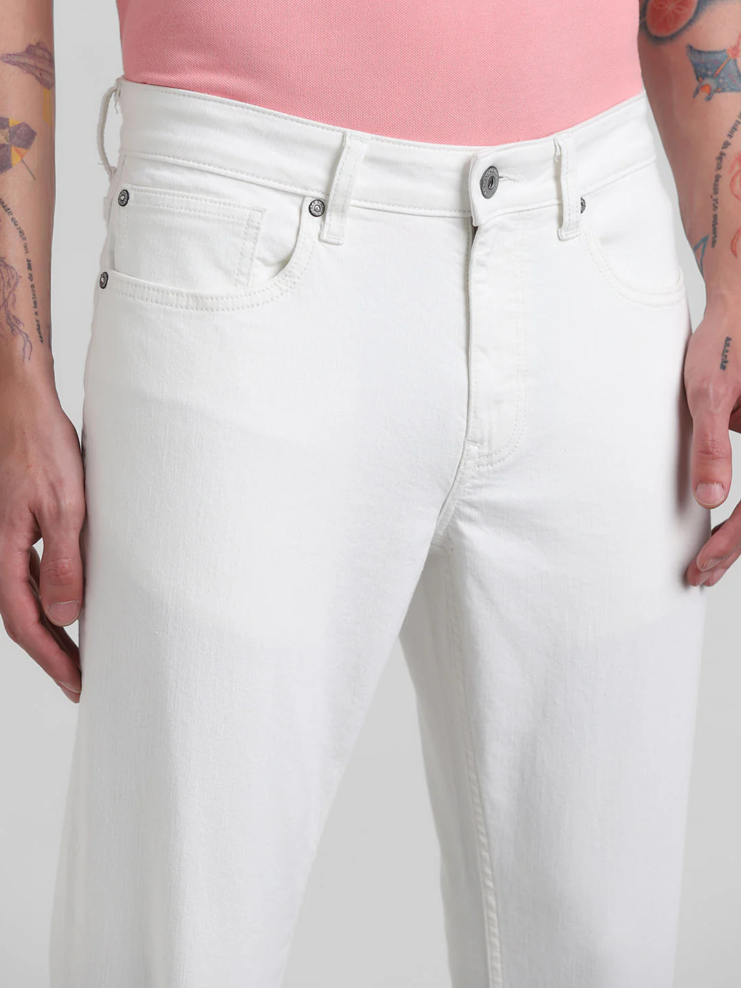 White Low Rise Glenn Slim Fit Jeans - Image 4