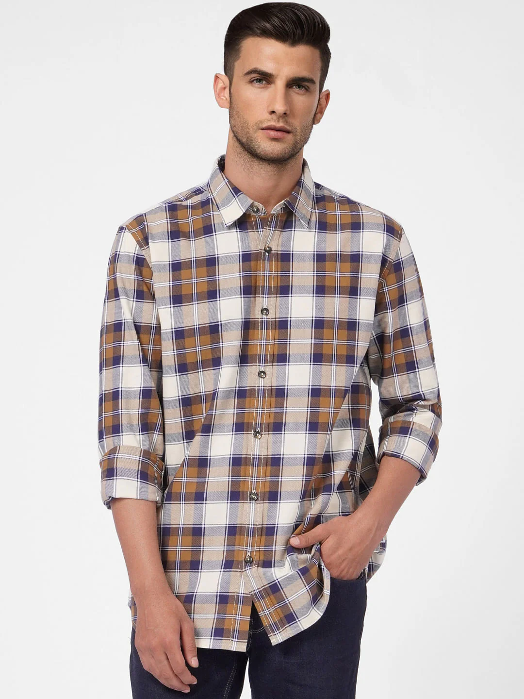 Rust Check Full Sleeves Shirt - Image 2