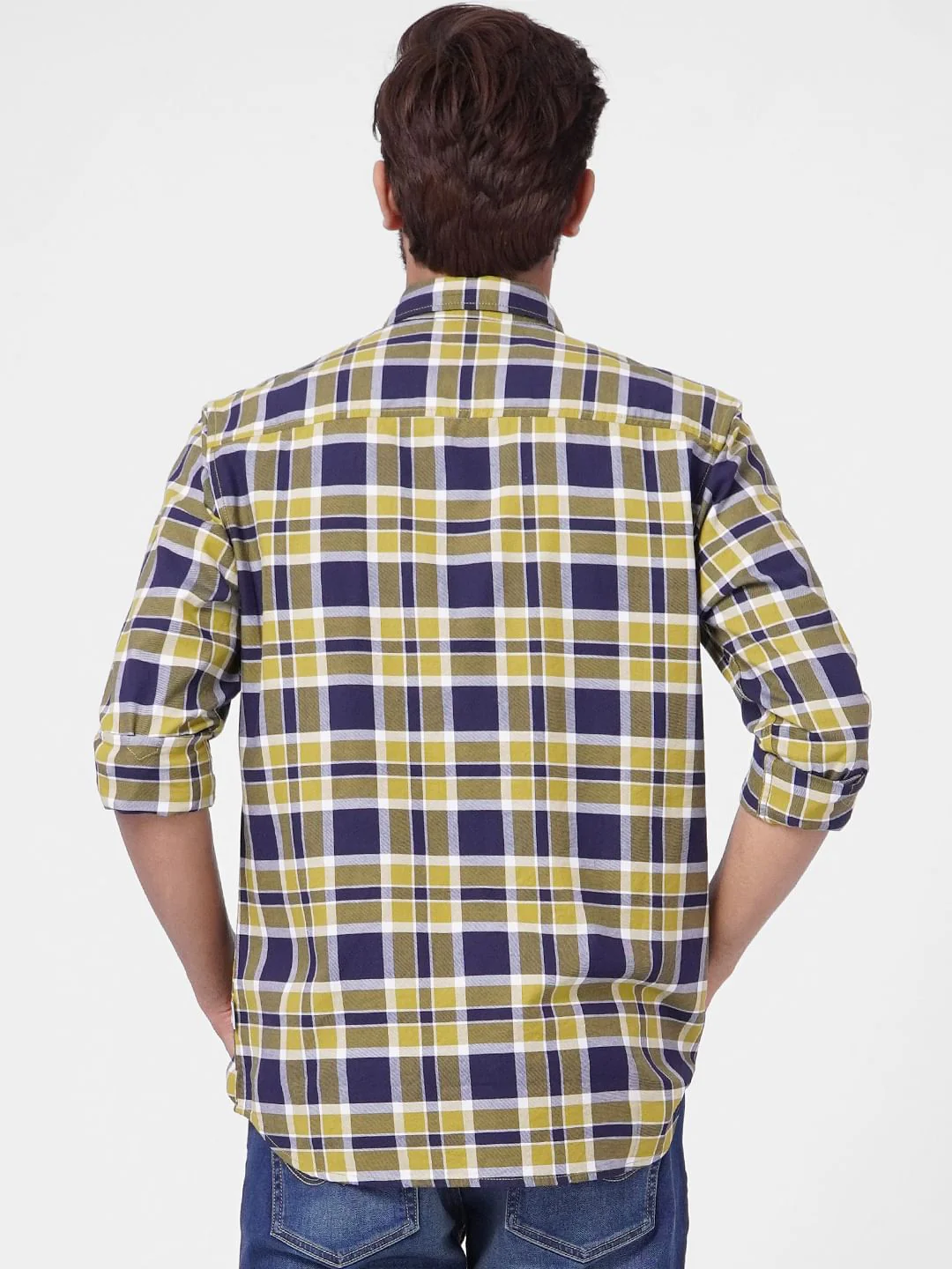 Yellow Check Full Sleeves Shirt - Image 4