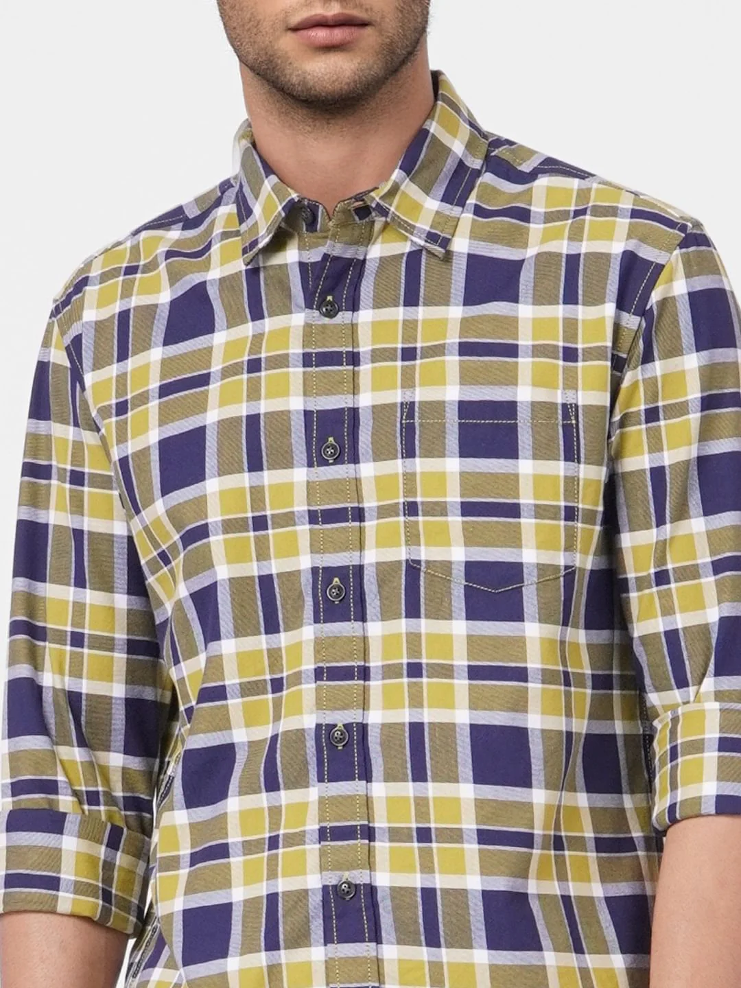 Yellow Check Full Sleeves Shirt - Image 5