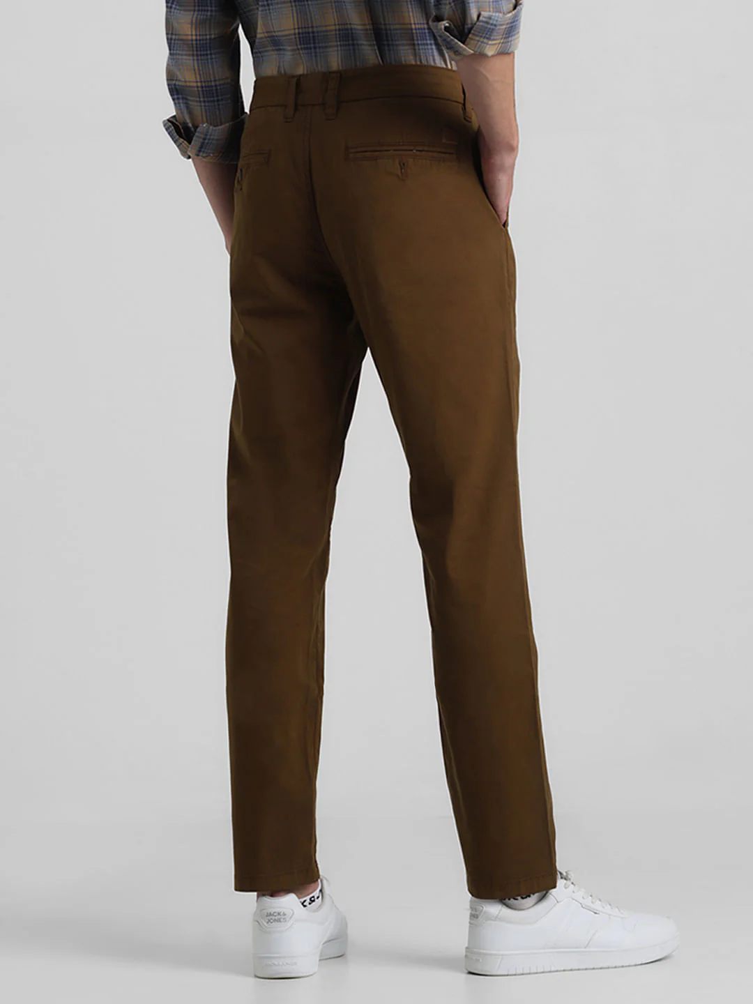 Dark Brown Mid Rise Slim Fit Pants - Image 3