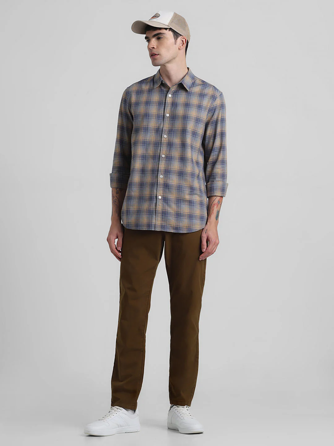 Dark Brown Mid Rise Slim Fit Pants - Image 5
