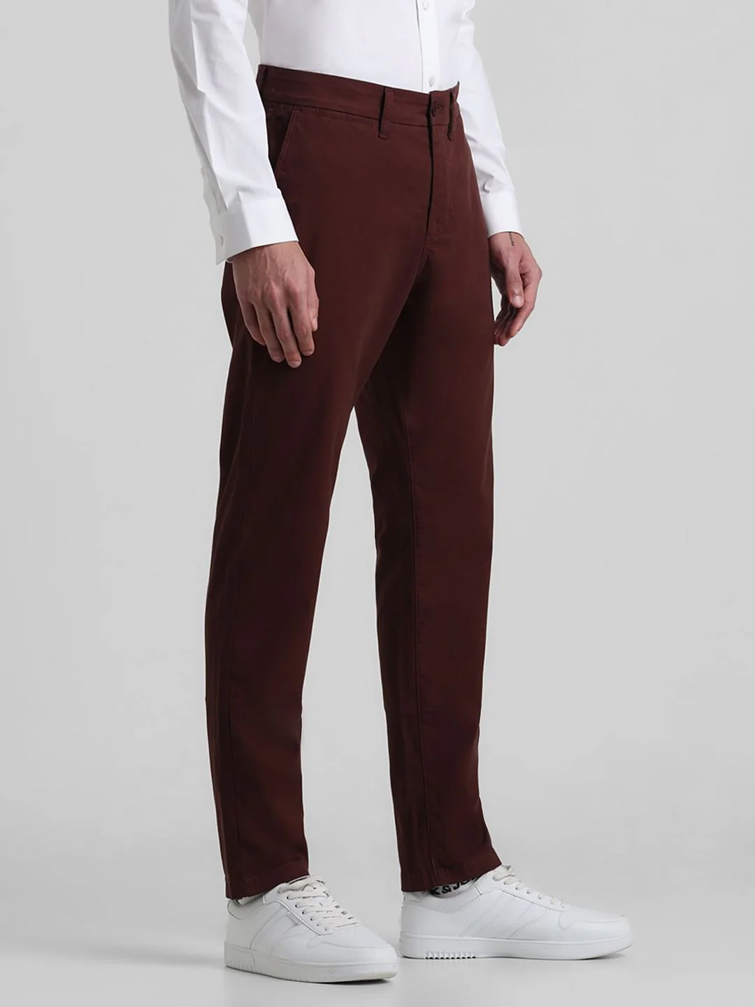 Maroon Mid Rise Slim Fit Pants - Image 2