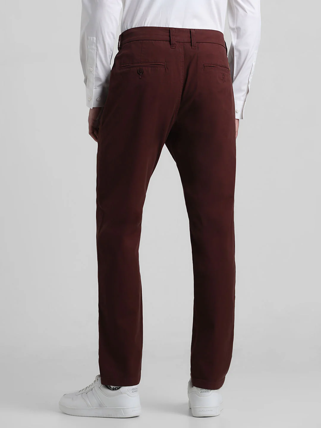 Maroon Mid Rise Slim Fit Pants - Image 3