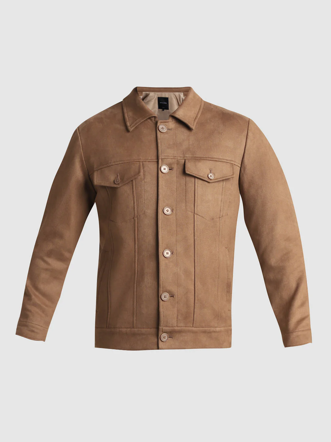 Brown Regular Fit Suede Jacket - Image 7