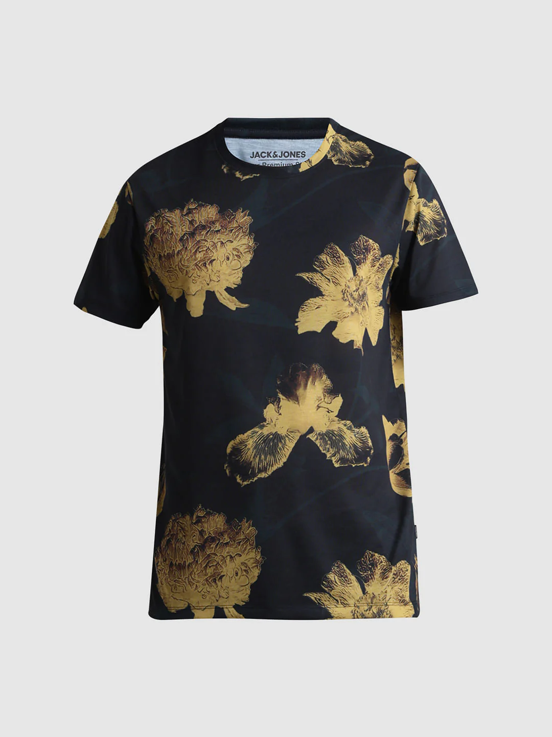 Black Floral Print Crew Neck T-shirt - Image 7