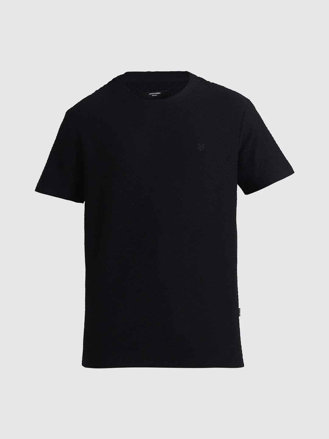 Black Jacquard Crew Neck T-shirt - Image 7