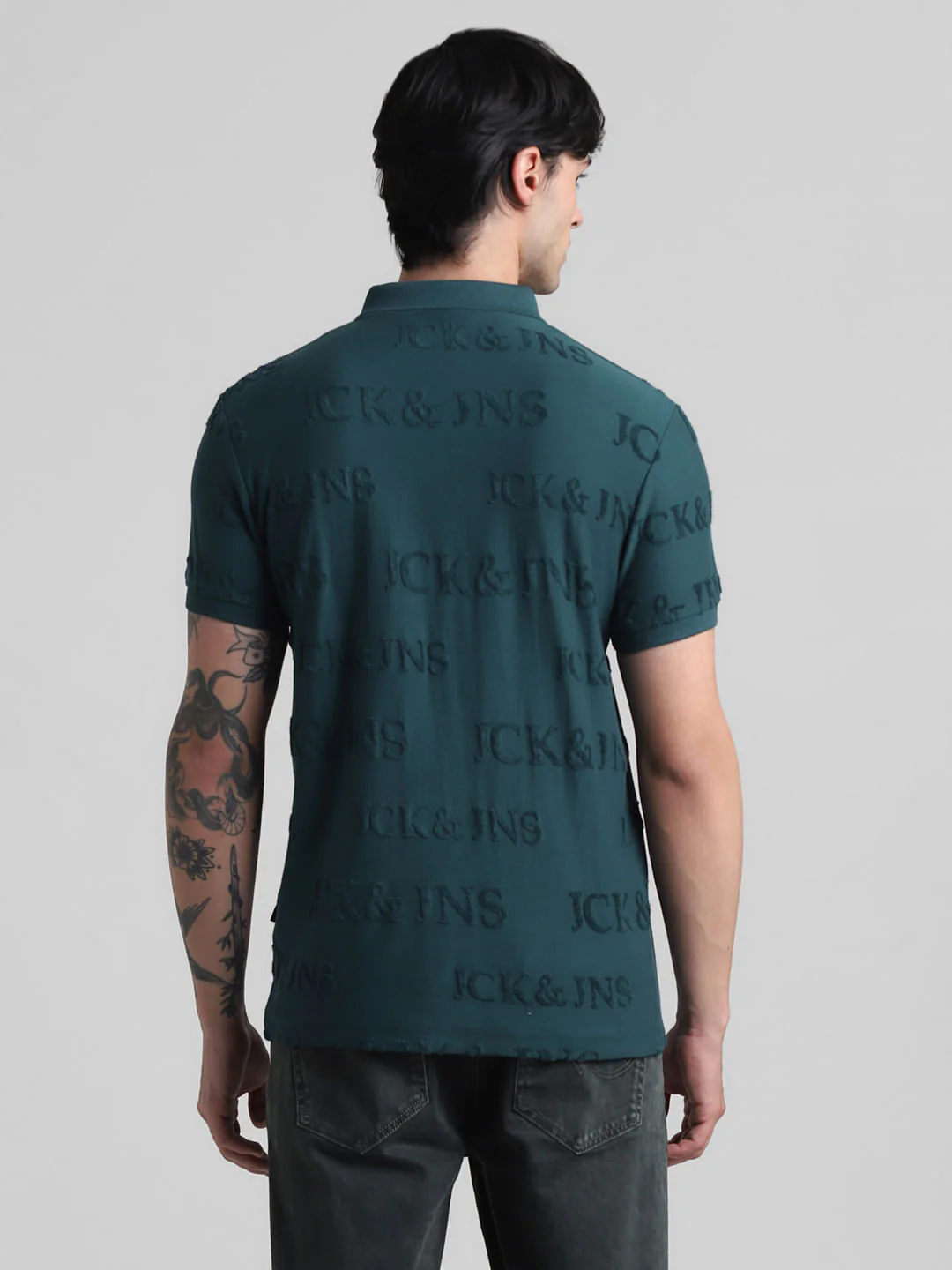 Green Logo Print Polo T-shirt - Image 4