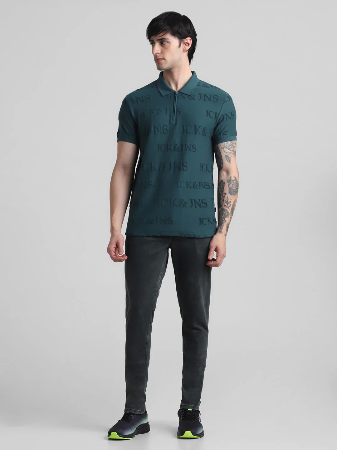 Green Logo Print Polo T-shirt - Image 6