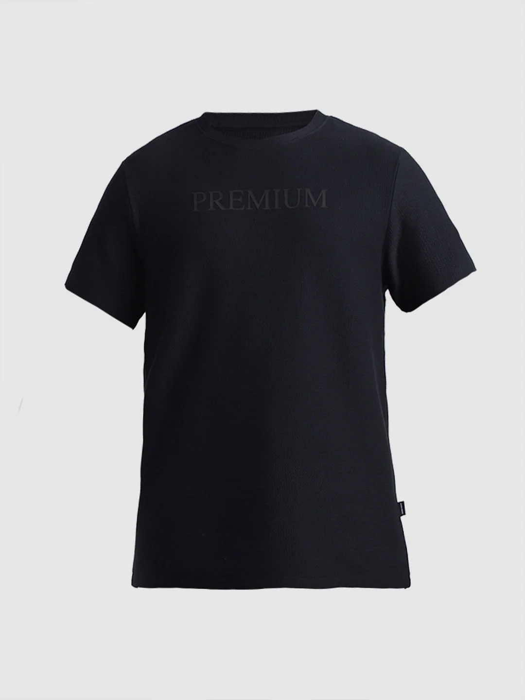 Navy Blue Text Print Crew Neck T-shirt - Image 7
