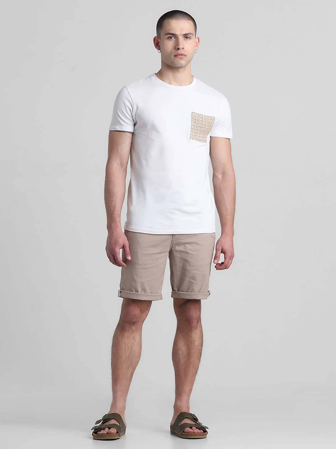 White Patch Pocket Crew Neck T-shirt - Image 6