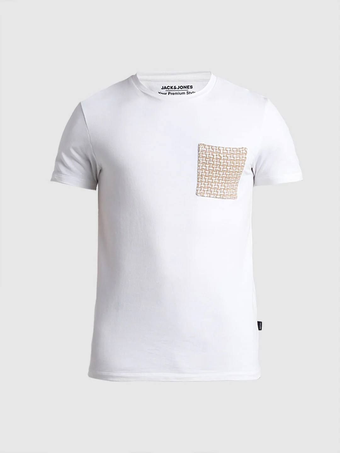 White Patch Pocket Crew Neck T-shirt - Image 7