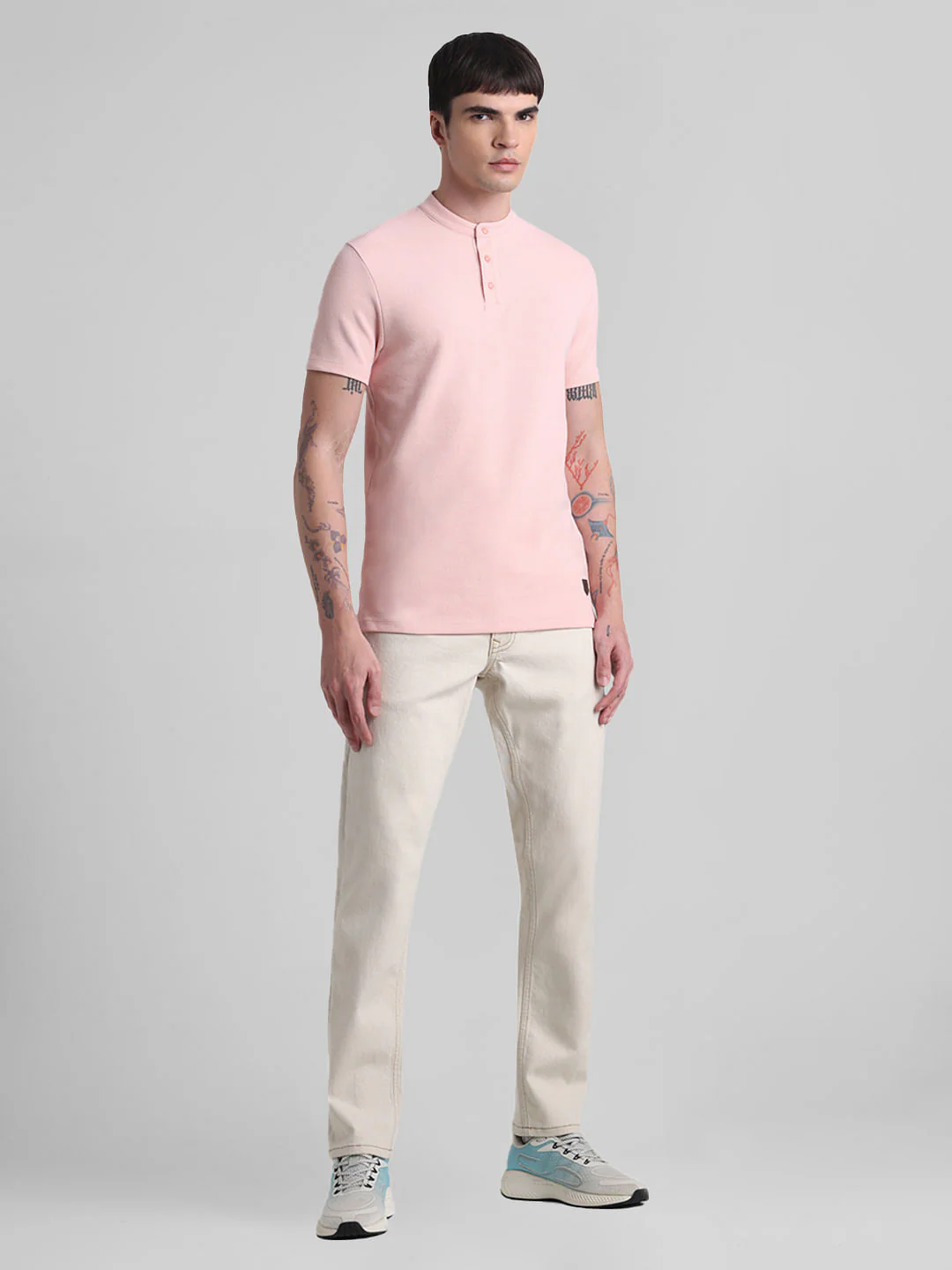 Pink Henley Knitted T-shirt - Image 6