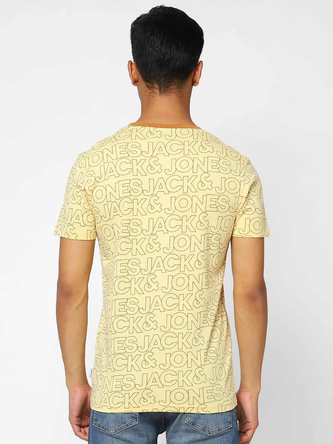 Yellow Logo Print Crew Neck T-shirt - Image 4