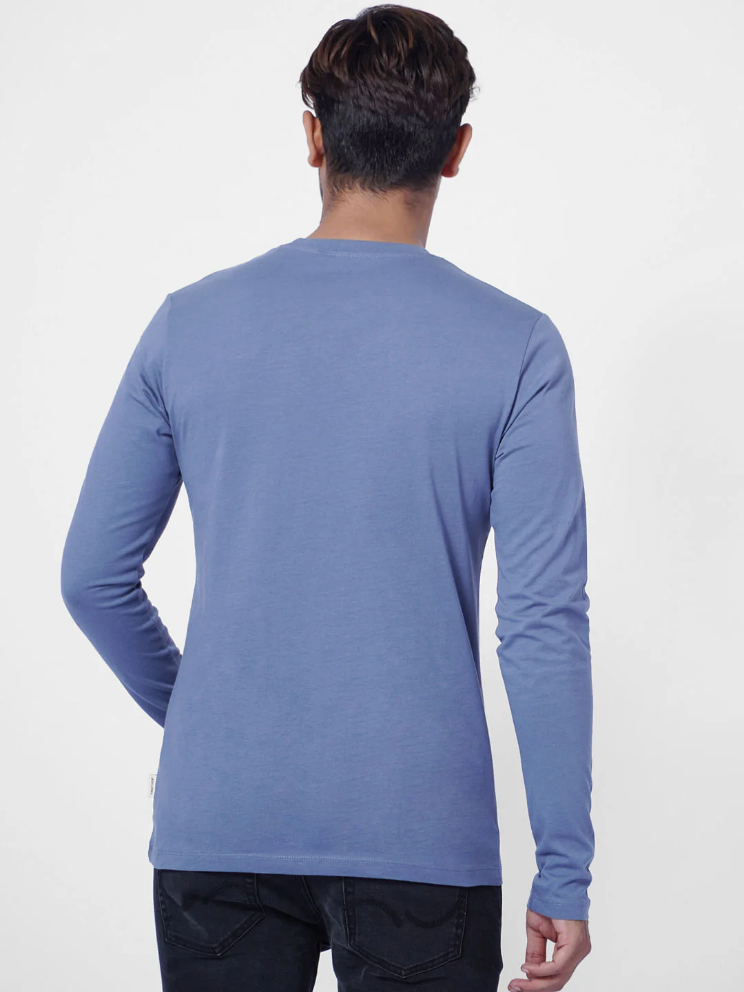 Blue Logo Print Crew Neck T-shirt - Image 4