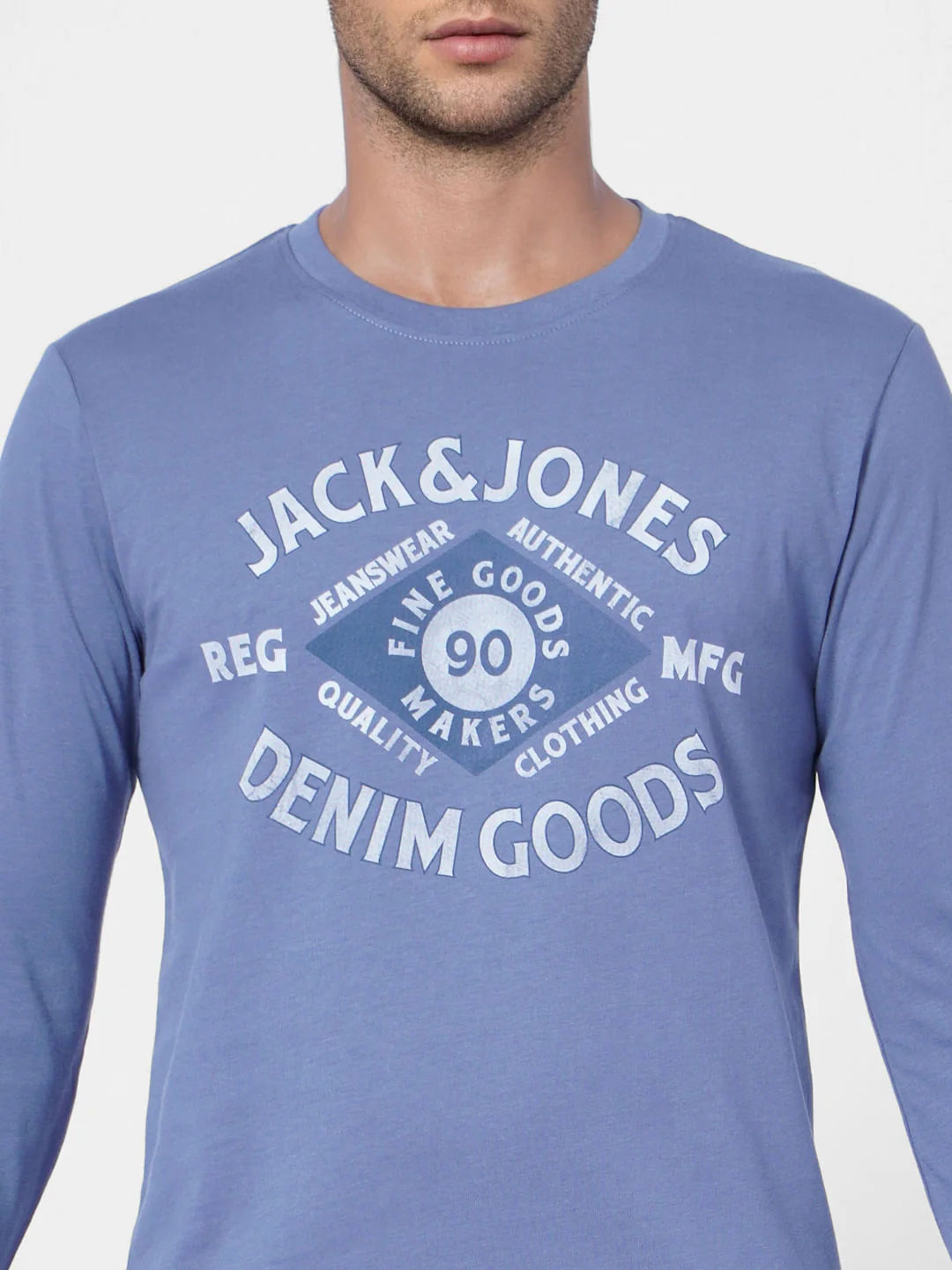 Blue Logo Print Crew Neck T-shirt - Image 5