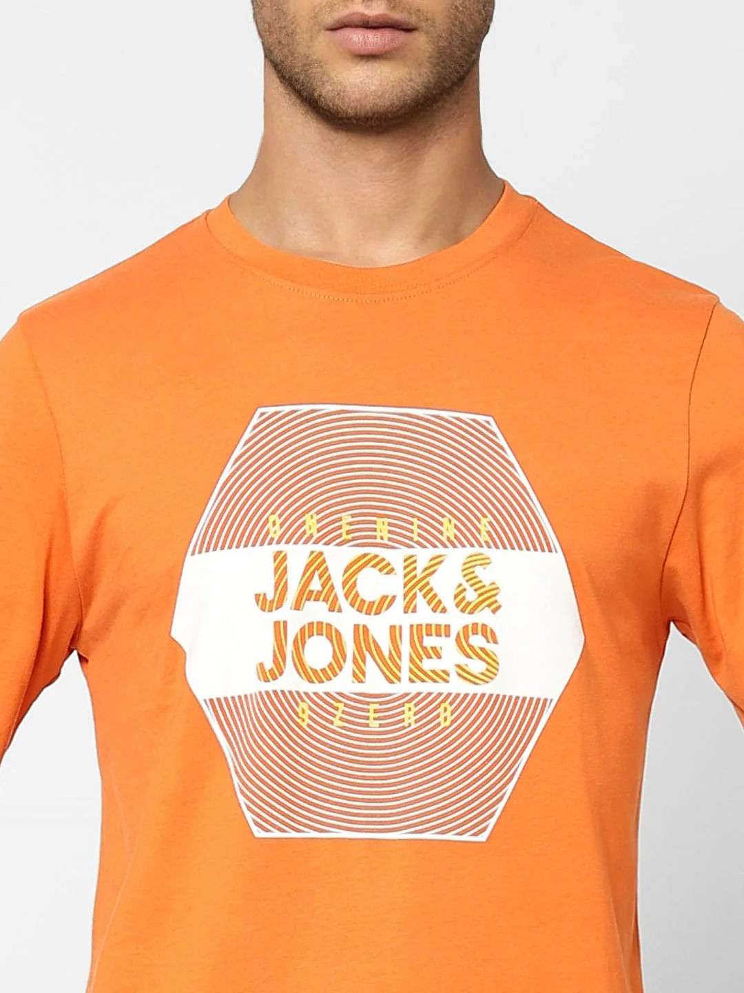 Orange Logo Print Crew Neck T-shirt - Image 5