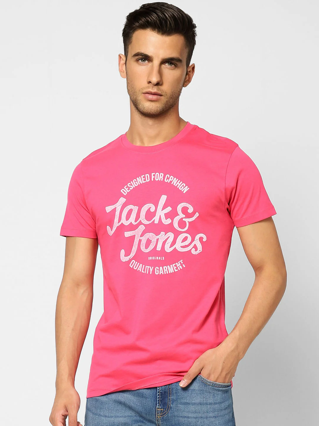 Pink Logo Print Crew Neck T-shirt - Image 2