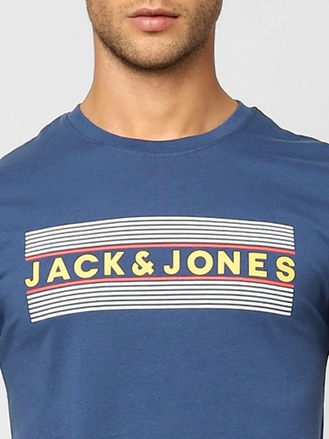 Blue Logo Print Crew Neck T-shirt - Image 5