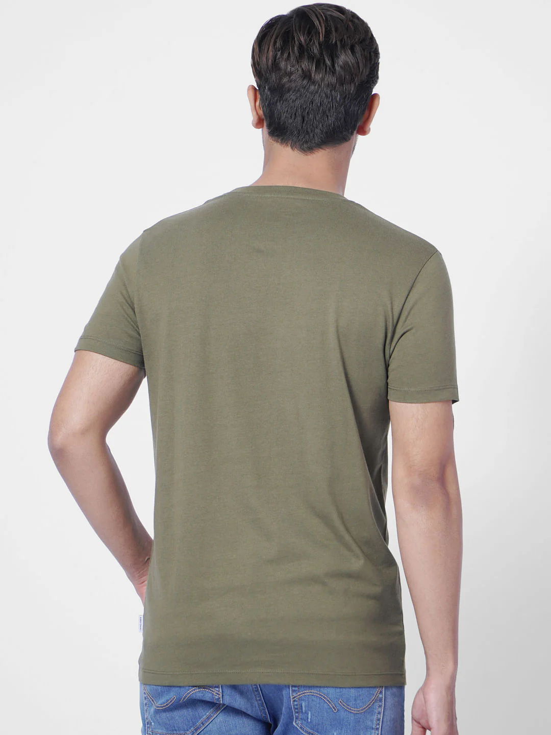 Green Logo Print Crew Neck T-shirt - Image 4