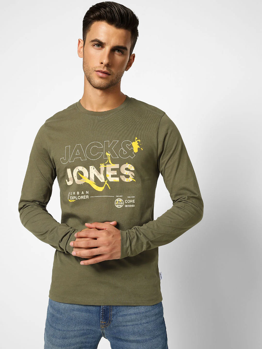 Olive Logo Print Crew Neck T-shirt - Image 2
