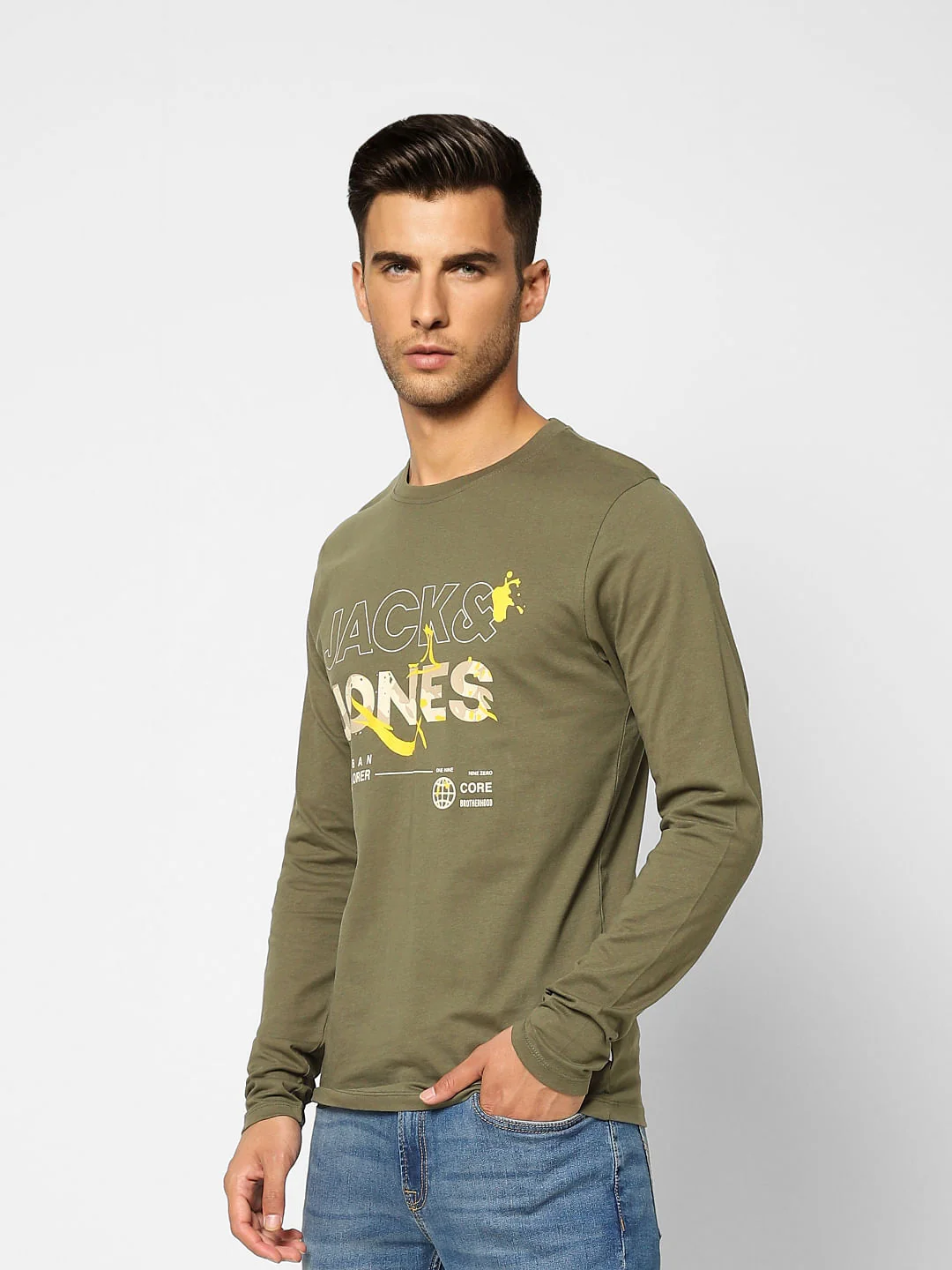 Olive Logo Print Crew Neck T-shirt - Image 3