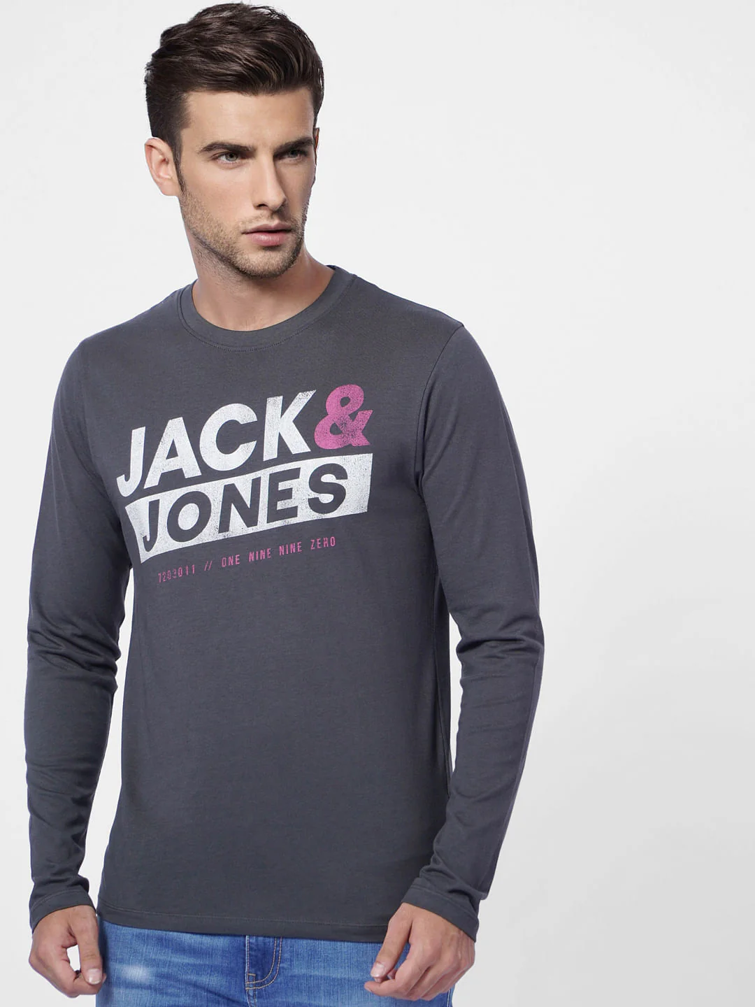 Black Logo Print Crew Neck T-shirt - Image 2