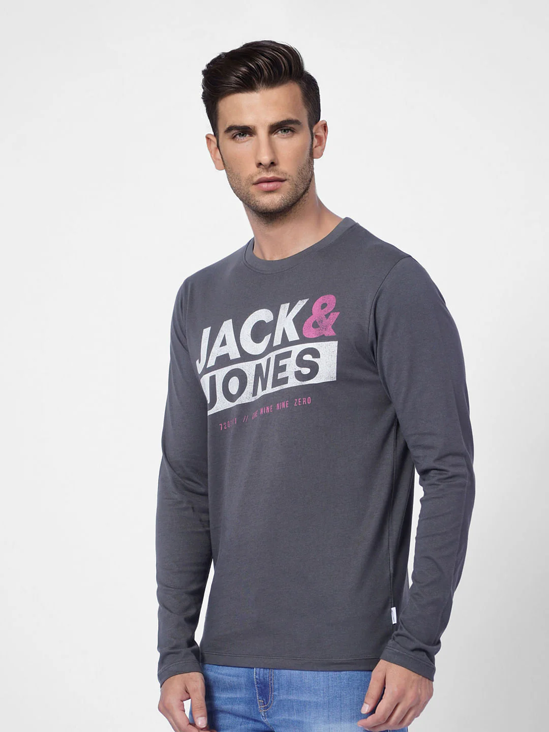Black Logo Print Crew Neck T-shirt - Image 3