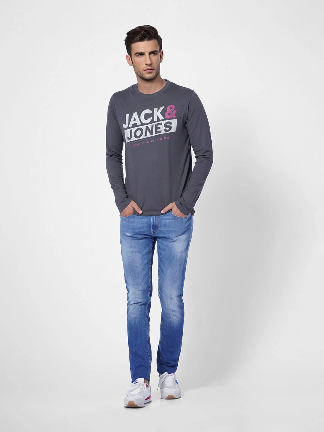 Black Logo Print Crew Neck T-shirt - Image 6
