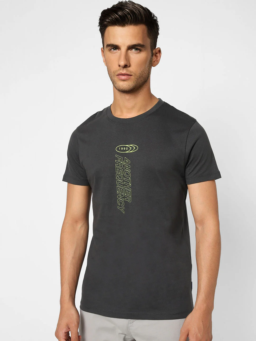 Black Graphic Print Crew Neck T-shirt - Image 2