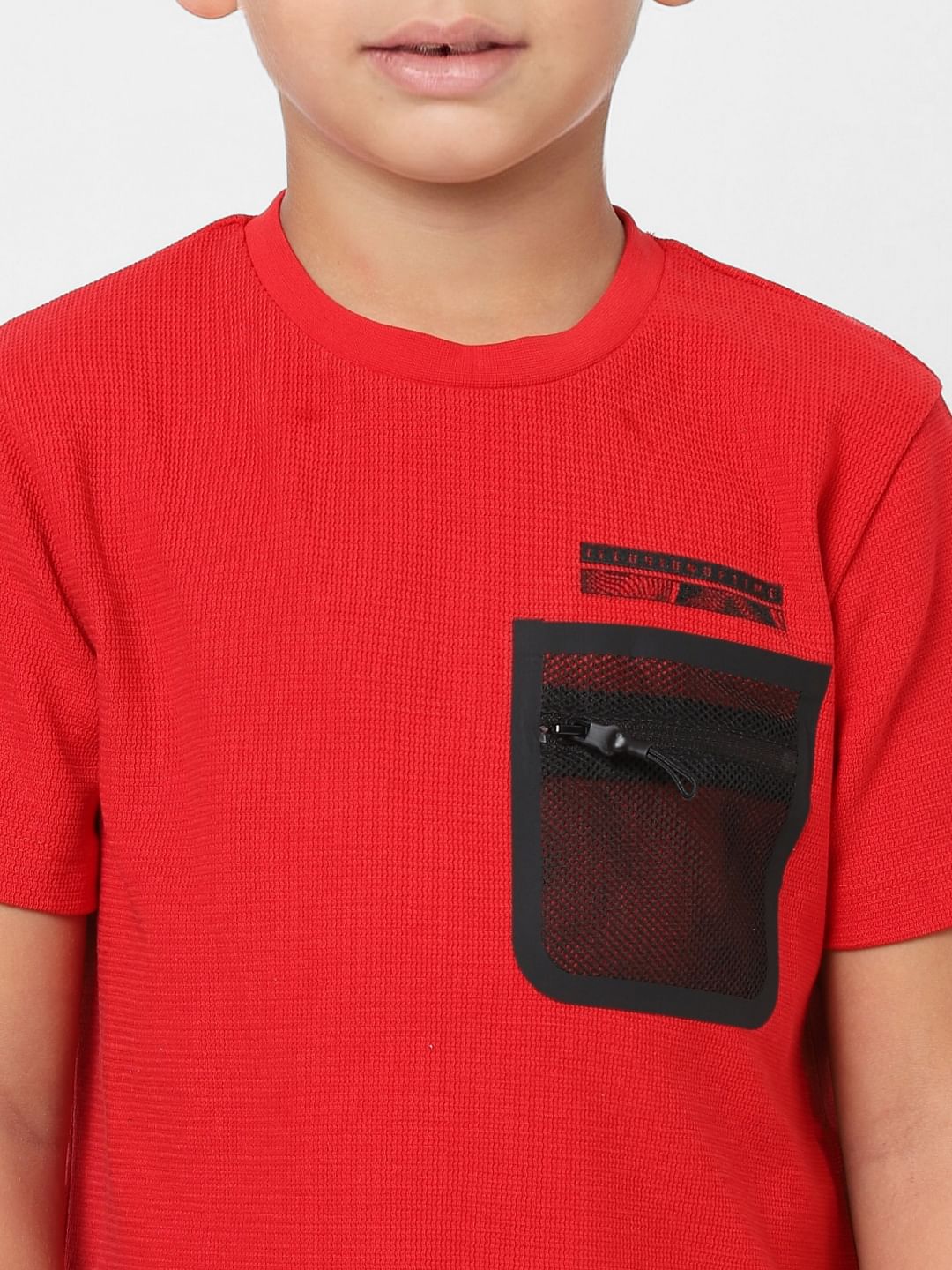 Boys Red Crew Neck T-shirt - Image 5