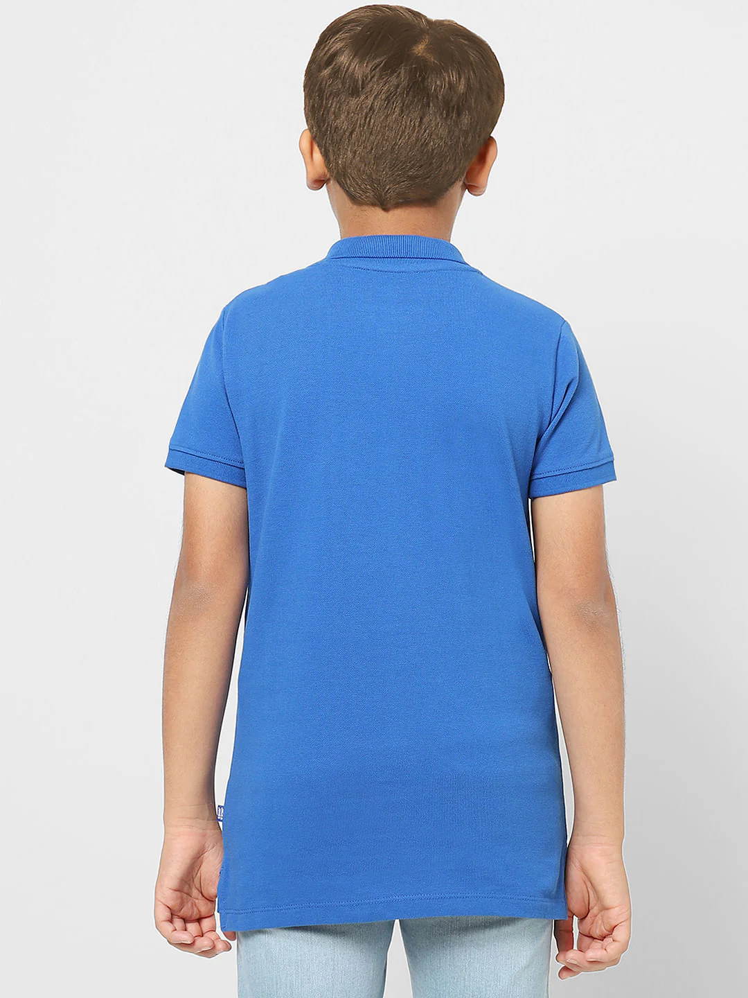 Boys Blue Polo Neck T-shirt - Image 4